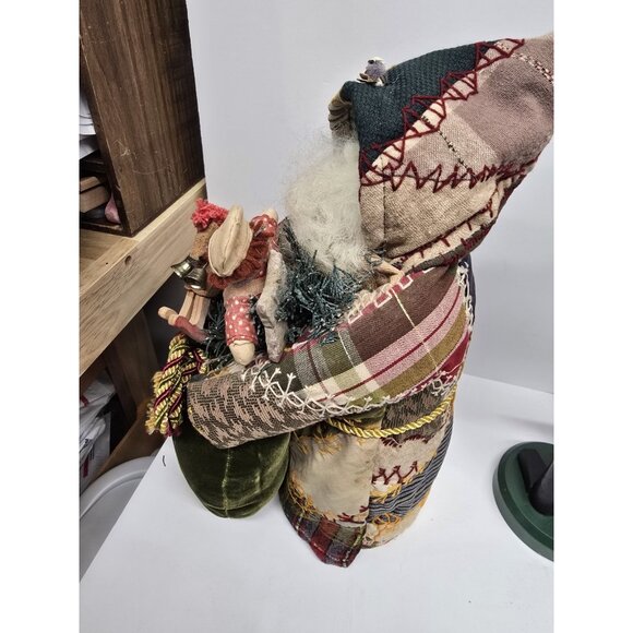 Artisan Signed Vintage Folk Art Santa Claus Christmas Decoration Door Stop - Picture 8 of 12